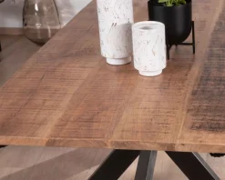 Meuble House Table de repas extensible 180-260cm pied étoile bois métal