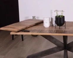 Meuble House Table de repas extensible 180-260cm pied étoile bois métal