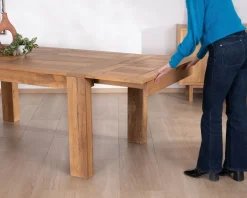 Meuble House Table de repas extensible en manguier teinte chêne clair