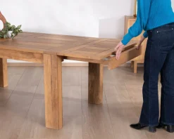 Meuble House Table de repas extensible en manguier teinte chêne clair