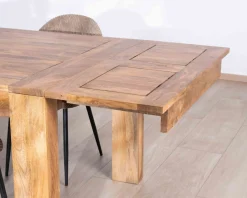 Meuble House Table de repas extensible en manguier teinte chêne clair