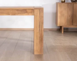Meuble House Table de repas extensible en manguier teinte chêne clair