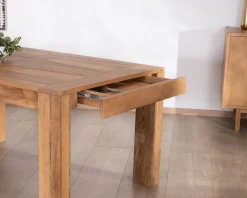 Meuble House Table de repas extensible en manguier teinte chêne clair