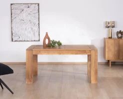 Meuble House Table de repas extensible en manguier teinte chêne clair