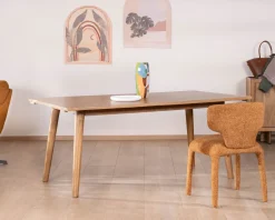 Meuble House Table de repas extensible esprit rétro 180 cm en manguier massif naturel 