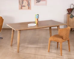Meuble House Table de repas extensible esprit rétro 180 cm en manguier massif naturel 