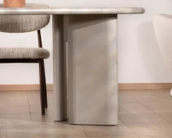 Meuble House Table de repas ovale 180 cm design moderne et épuré beige
