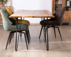 Meuble House Table de repas épurée et design en acacia et pieds métal