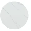 Meuble House Table de repas ronde 120 cm plateau céramique blanc effet marbre "Oria" piètement aspect noyer