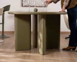 Meuble House Table de repas ronde coloris vert sauge 