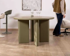 Meuble House Table de repas ronde coloris vert sauge 