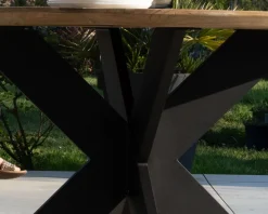 Meuble House Table de repas ronde pour extérieur en teck et aluminium "Ozone" 130 cm Online