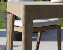 Meuble House Table de repas spécial outdoor 240cm en teck finition sablée et grisée 