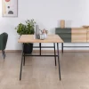 Meuble House Table de repas style épuré japandi plateau bois pieds métal "Elegancy" Discount