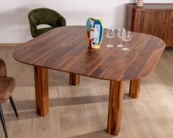 Meuble House Table de salle à manger carrée en palissandre "Rosewood" 150 cm design rétro New