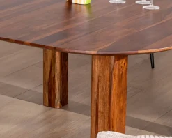 Meuble House Table de salle à manger carrée en palissandre "Rosewood" 150 cm design rétro New