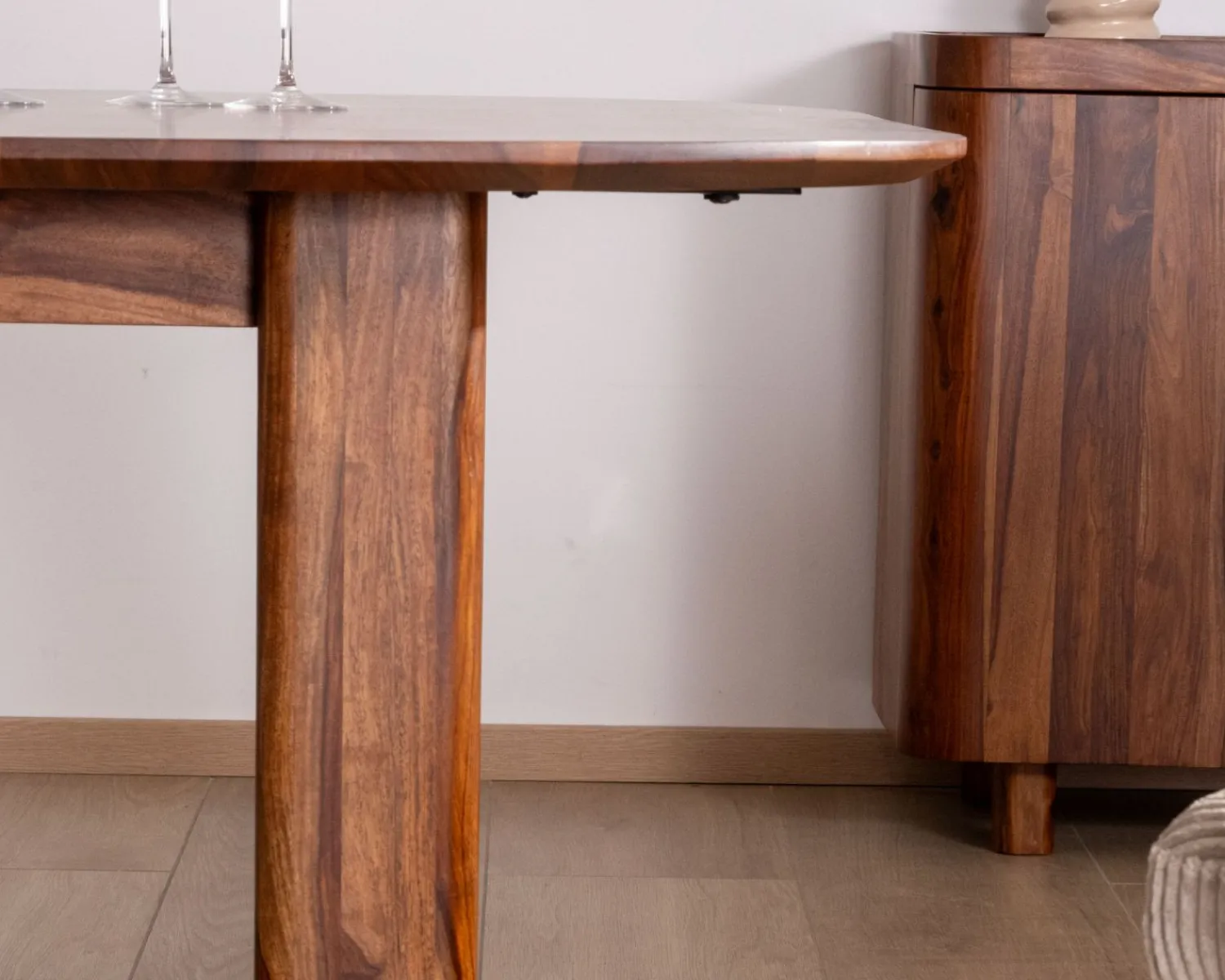 Meuble House Table de salle à manger carrée en palissandre "Rosewood" 150 cm design rétro New