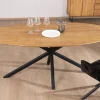 Meuble House Table de salle à manger ovale en teck naturel "Bahia" pieds mikado métal New