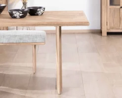 Meuble House Table de salle à manger rectangulaire 180cm en manguier sablé pieds latéraux pleins 