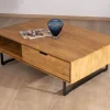 Meuble House Table de salon avec rangements "Bahia" teck naturel Sale