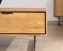 Meuble House Table de salon avec rangements "Bahia" teck naturel Sale