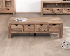 Meuble House Table de salon 135 cm avec tiroirs recto-verso "Kalanohé" en palissandre Hot