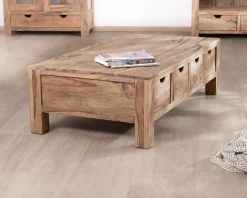 Meuble House Table de salon 135 cm avec tiroirs recto-verso "Kalanohé" en palissandre Hot