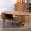 Meuble House Table de salon design arrondi vintage en acacia "Boomer"
