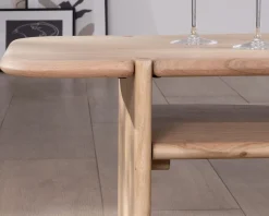 Meuble House Table de salon design épuré en acacia avec niche "Trudy" 120 cm Discount