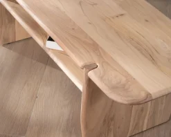 Meuble House Table de salon design épuré en acacia avec niche 