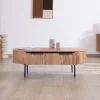 Meuble House Table de salon ovale design newtro avec grand tiroir traversant "Bopee" Outlet