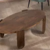 Meuble House Table de salon ovale en manguier pieds cannelés "Loopie" Sale