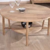 Meuble House Table de salon ronde à double plateau en manguier "Plume" Diamètre 90 cm