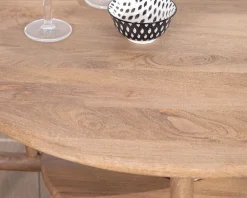 Meuble House Table de salon ronde à double plateau en manguier 