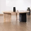 Meuble House Table de salon ronde style épuré "Jappy" 1 pied noir Sale