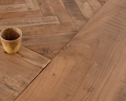 Meuble House Table design carrée métal et bois massif 
