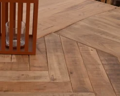 Meuble House Table design carrée métal et bois massif 