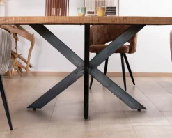 Meuble House Table design carrée métal et bois massif 
