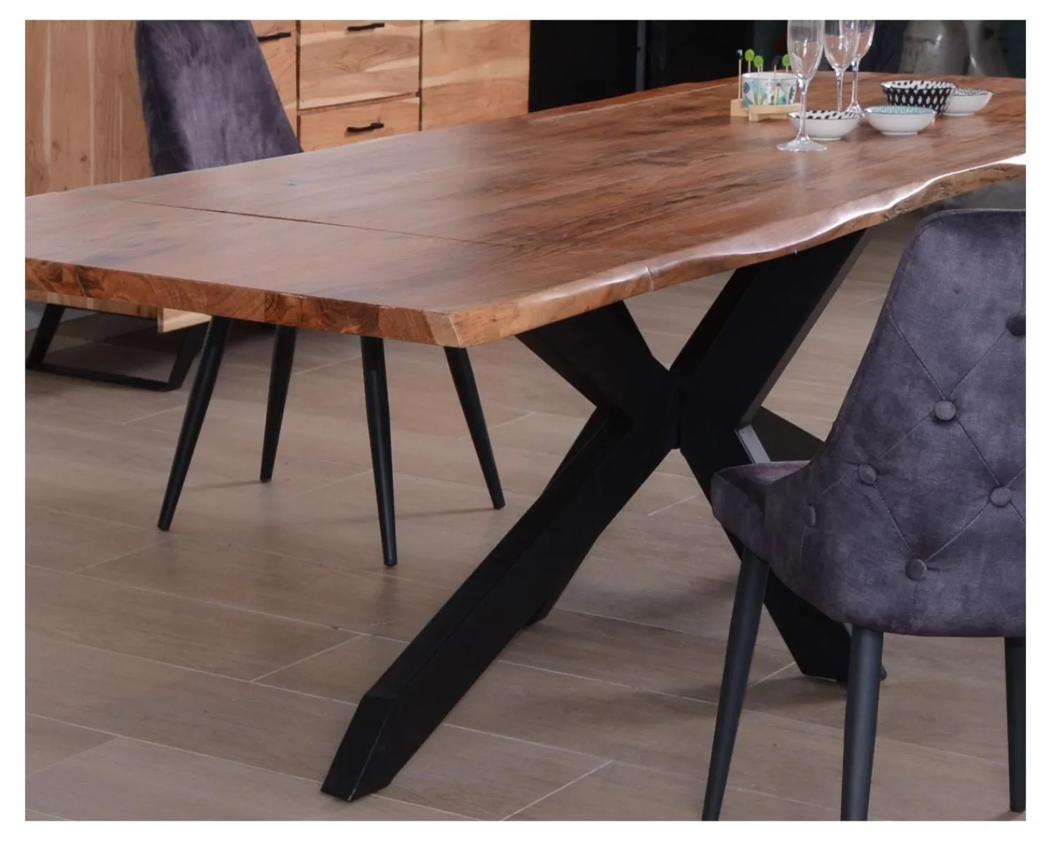 Meuble House Table en acacia avec extensions 180-260cm "Alya" Clearance