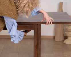 Meuble House Table extensible en manguier massif teinte noyer 
