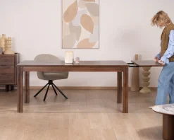 Meuble House Table extensible en manguier massif teinte noyer 