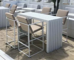 Meuble House Table haute design en aluminium blanc 160cm 