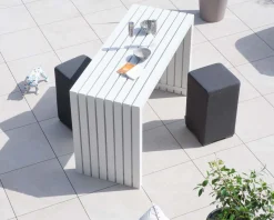 Meuble House Table haute design en aluminium blanc 160cm 