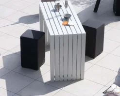Meuble House Table haute design en aluminium blanc 160cm 