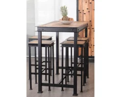 Meuble House Table haute métal et bois 150x80cm "IPN" New