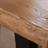Meuble House Table haute style atelier en teck recyclé massif “Lasia” avec piètement métal noir en U Sale