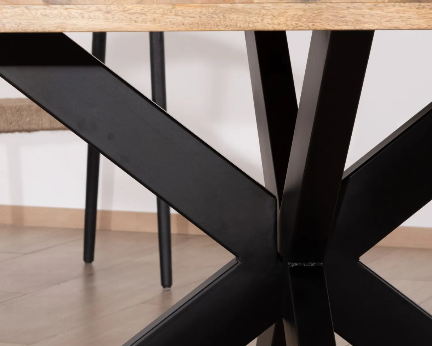 Meuble House Table à manger carrée 140x140cm bois et métal industriel "Caractère" Sale