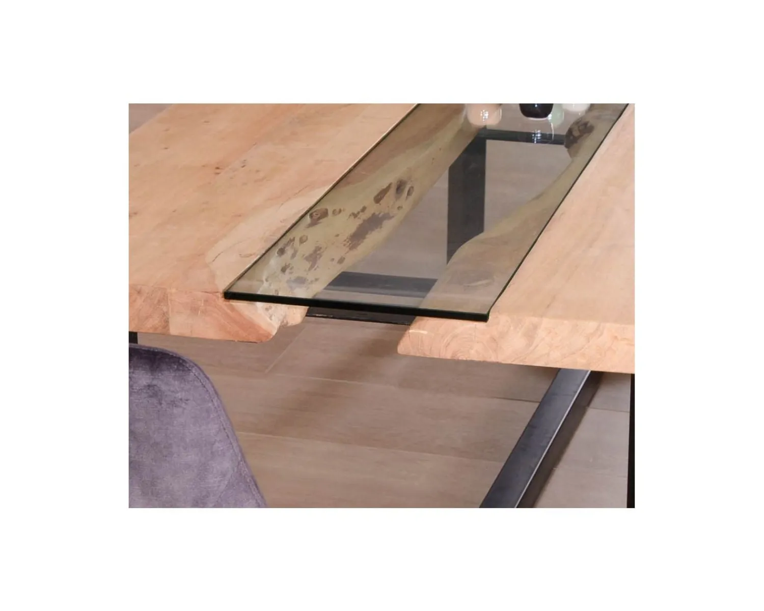 Meuble House Table à manger contemporaine métal, bois et verre "Cassiopée" 280 cm Hot