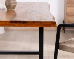 Meuble House Table à manger en bois recyclé et pieds métal noir en U