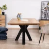 Meuble House Table à manger en frêne massif et pied étoile métal noir "Sydney" 2m Sale
